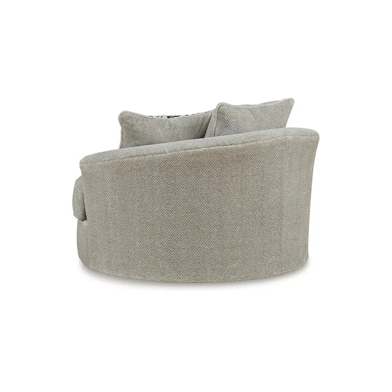 Signature Design by Ashley Calnita Brown/Gray Oversized Swivel Accent Chair - 56 W x 55 D x 36 H