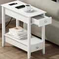 Side Table with Charging Station - 23.62 D x 11.81 W x 23.62 H