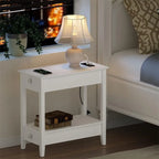 Side Table with Charging Station - 23.62 D x 11.81 W x 23.62 H