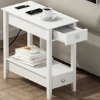 Side Table with Charging Station - 23.62 D x 11.81 W x 23.62 H