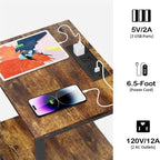 Side Table with Charging Station - 11.8 D x 15.7 W x 23.6 H