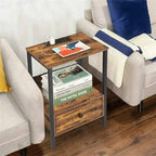 Side Table with Charging Station - 11.8 D x 15.7 W x 23.6 H