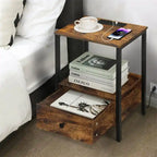Side Table with Charging Station - 11.8 D x 15.7 W x 23.6 H