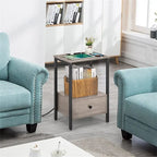 Side Table with Charging Station - 11.8 D x 15.7 W x 23.6 H