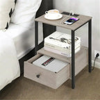 Side Table with Charging Station - 11.8 D x 15.7 W x 23.6 H