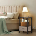 Side Table with Charging Station - 11.8 D x 15.7 W x 23.6 H