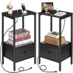 Side Table with Charging Station - 11.8 D x 15.7 W x 23.6 H