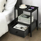 Side Table with Charging Station - 11.8 D x 15.7 W x 23.6 H