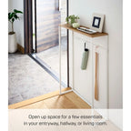 Yamazaki Home Narrow Entryway Console Table, Steel, Holds 11 lbs - L 7.28 x W 23.62 x H 31.69 inches