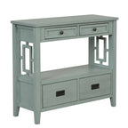 Wood Console Table Entry Sofa Table with 4 Drawers & 1 Storage Shelf for Entryway Living Room Bedroom