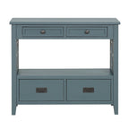 Wood Console Table Entry Sofa Table with 4 Drawers & 1 Storage Shelf for Entryway Living Room Bedroom