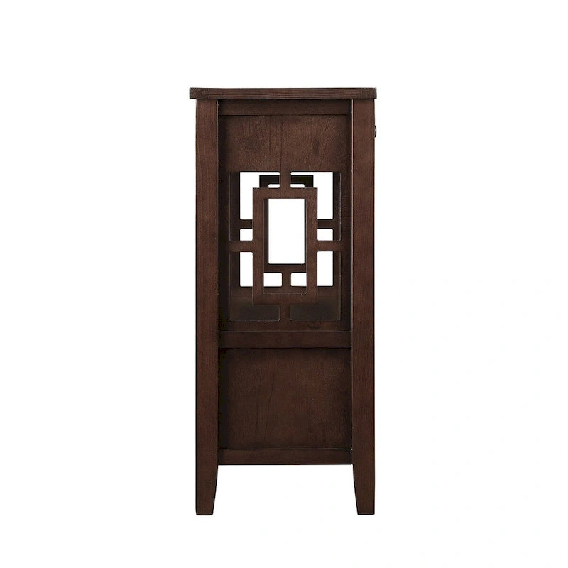 Wood Console Table Entry Sofa Table with 4 Drawers & 1 Storage Shelf for Entryway Living Room Bedroom
