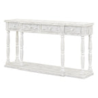 Retro Console Table with 4 Front Facing Storage Drawers and 1 Shelf