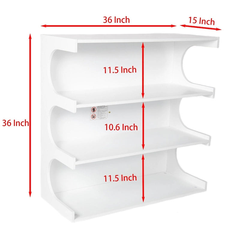 Multifunctional 4-Tier White Book Shelf & Coffee Table,Creative Furniture Floor Bookshelf,Minimalist Organizer Storage Shelves
