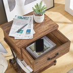 Modern 3-piece Coffee Table, Sofa Table & 1-drawer Nightstand Set of 2(Brown/Black/White)