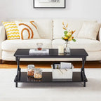 Modern 3-piece Coffee Table, Sofa Table & 1-drawer Nightstand Set of 2(Brown/Black/White)