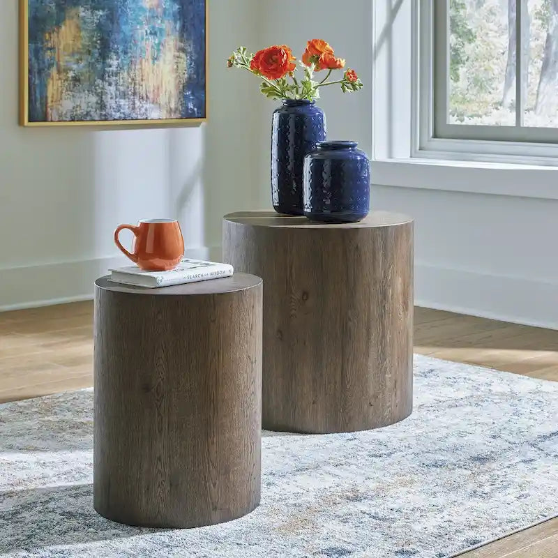 Signature Design by Ashley Cammund Brown Accent Table (Set of 2) - 20  W x 20  D x 20.13  H