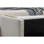 Velvet Fabric Storage Bench Bedroom Bench With Gold Metal Trim Strip For Living Room Bedroom Indoor