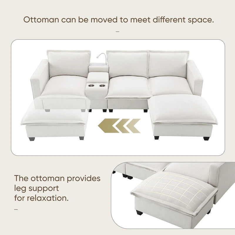 Harper&Bright Designs Modern Multi-fuctional Sectional Cloud Sofa
