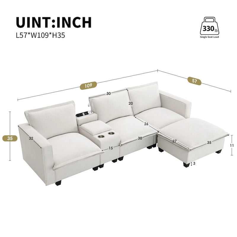 Harper&Bright Designs Modern Multi-fuctional Sectional Cloud Sofa