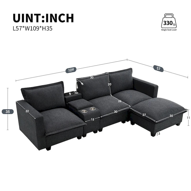 Harper&Bright Designs Modern Multi-fuctional Sectional Cloud Sofa