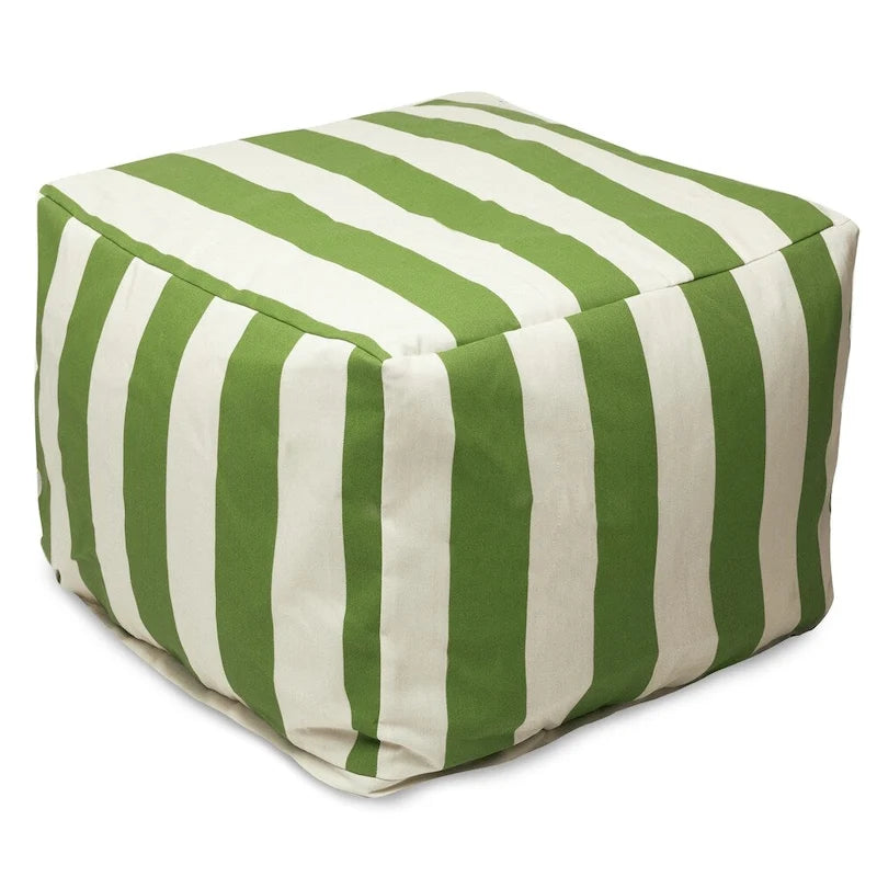 Majestic Home Goods Vertical Stripe Ottoman Outdoor Indoor