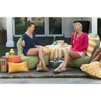 Majestic Home Goods Vertical Stripe Ottoman Outdoor Indoor