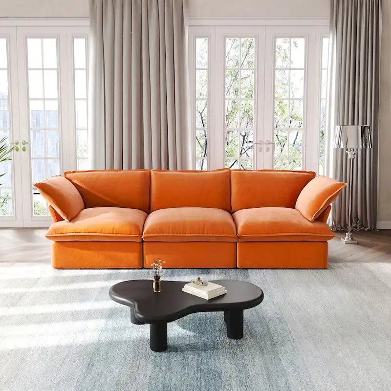 Modular Sectional Sofa Couch, 122.82  Velvet 3 Seater Sofa