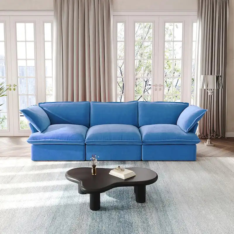 Modular Sectional Sofa Couch, 122.82  Velvet 3 Seater Sofa
