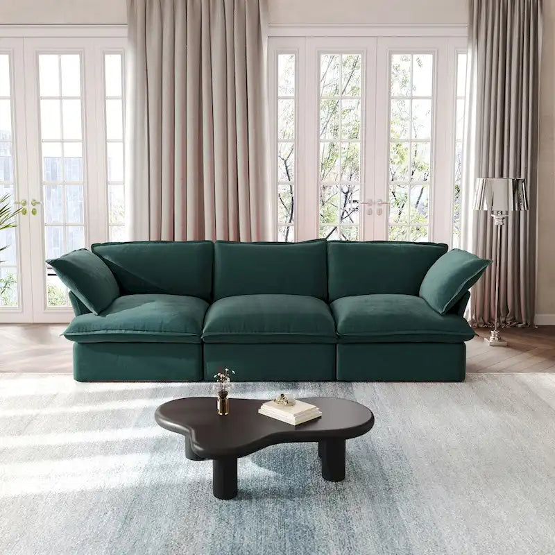 Modular Sectional Sofa Couch, 122.82  Velvet 3 Seater Sofa