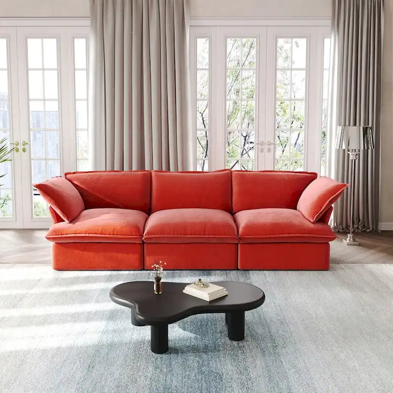 Modular Sectional Sofa Couch, 122.82  Velvet 3 Seater Sofa