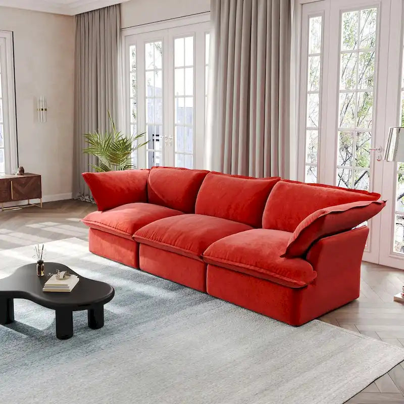 Modular Sectional Sofa Couch, 122.82  Velvet 3 Seater Sofa