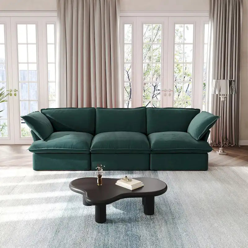 Modular Sectional Sofa Couch, 122.82  Velvet 3 Seater Sofa