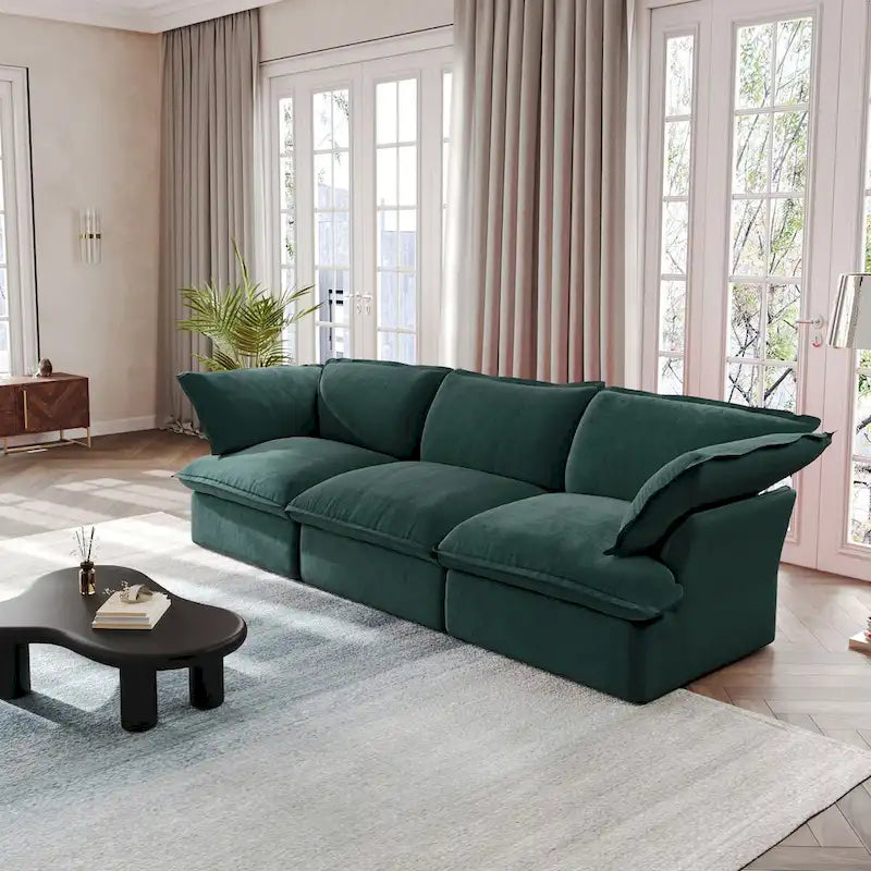 Modular Sectional Sofa Couch, 122.82  Velvet 3 Seater Sofa
