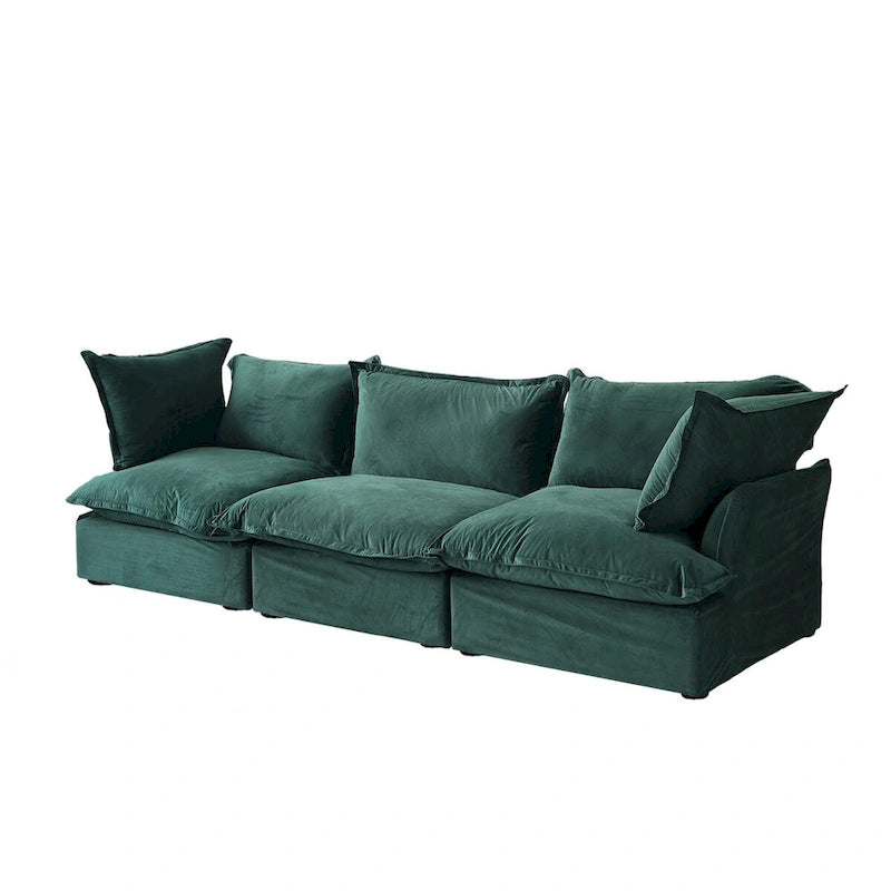 Modular Sectional Sofa Couch, 122.82  Velvet 3 Seater Sofa