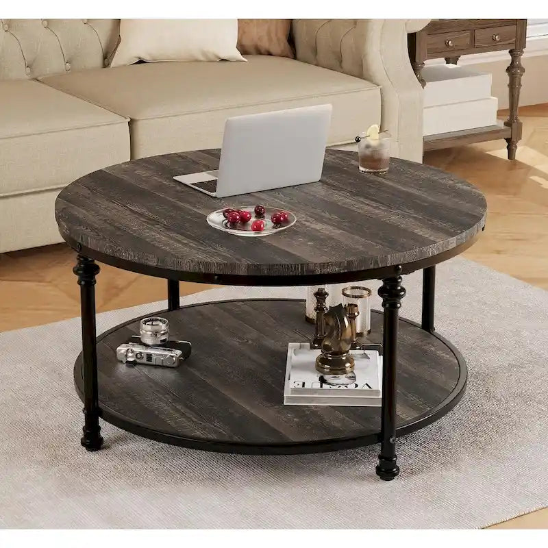 Round Coffee Table 30.31  Industrial Center Table