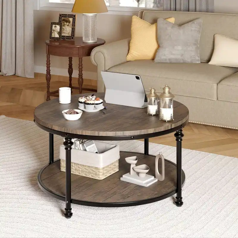 Round Coffee Table 30.31  Industrial Center Table