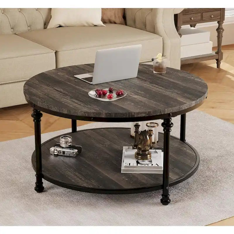 Round Coffee Table 30.31  Industrial Center Table