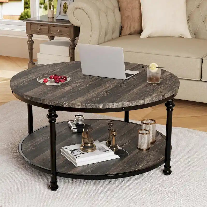 Round Coffee Table 30.31  Industrial Center Table