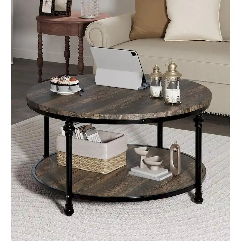 Round Coffee Table 30.31  Industrial Center Table