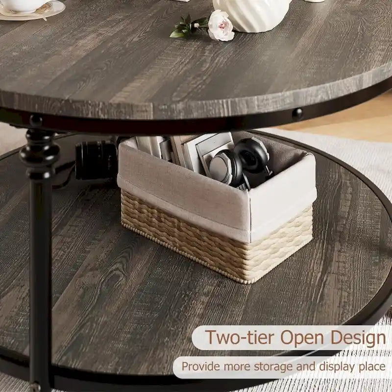 Round Coffee Table 30.31  Industrial Center Table