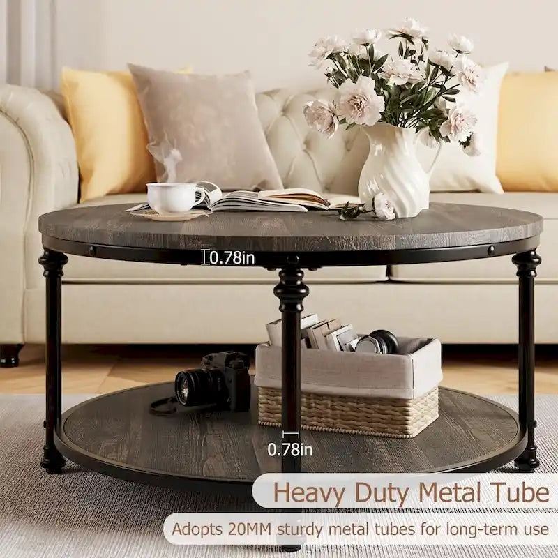 Round Coffee Table 30.31  Industrial Center Table