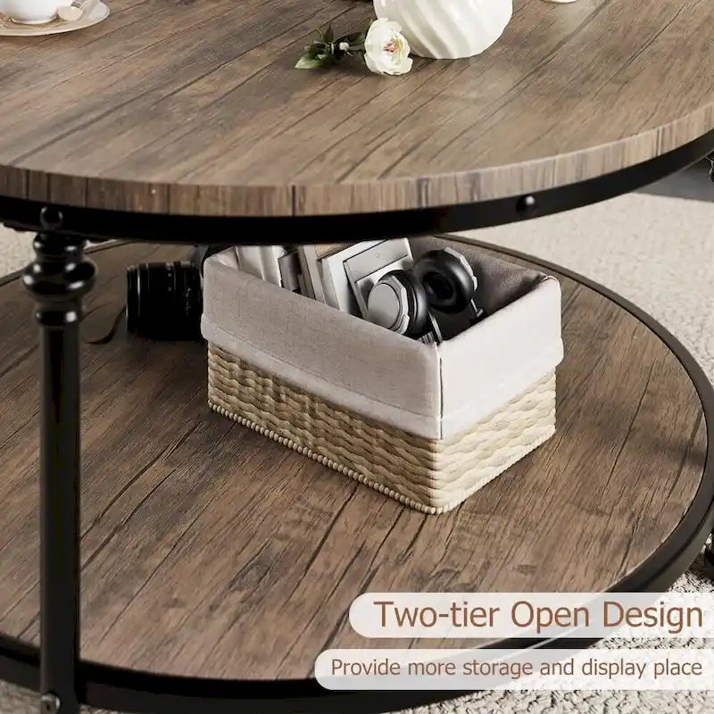 Round Coffee Table 30.31  Industrial Center Table