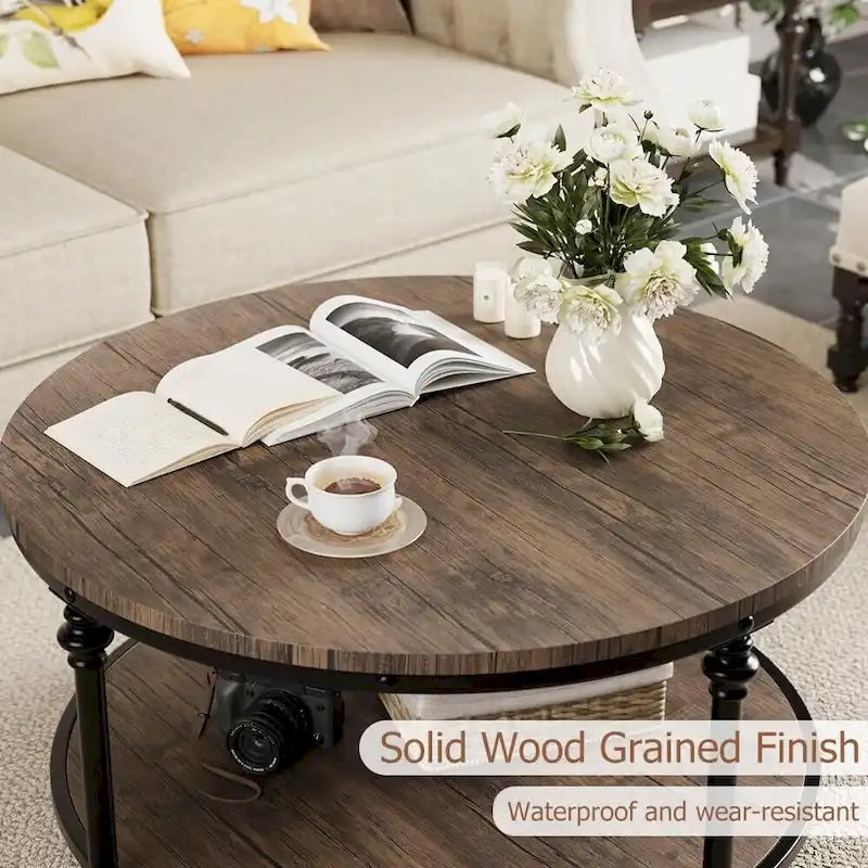 Round Coffee Table 30.31  Industrial Center Table