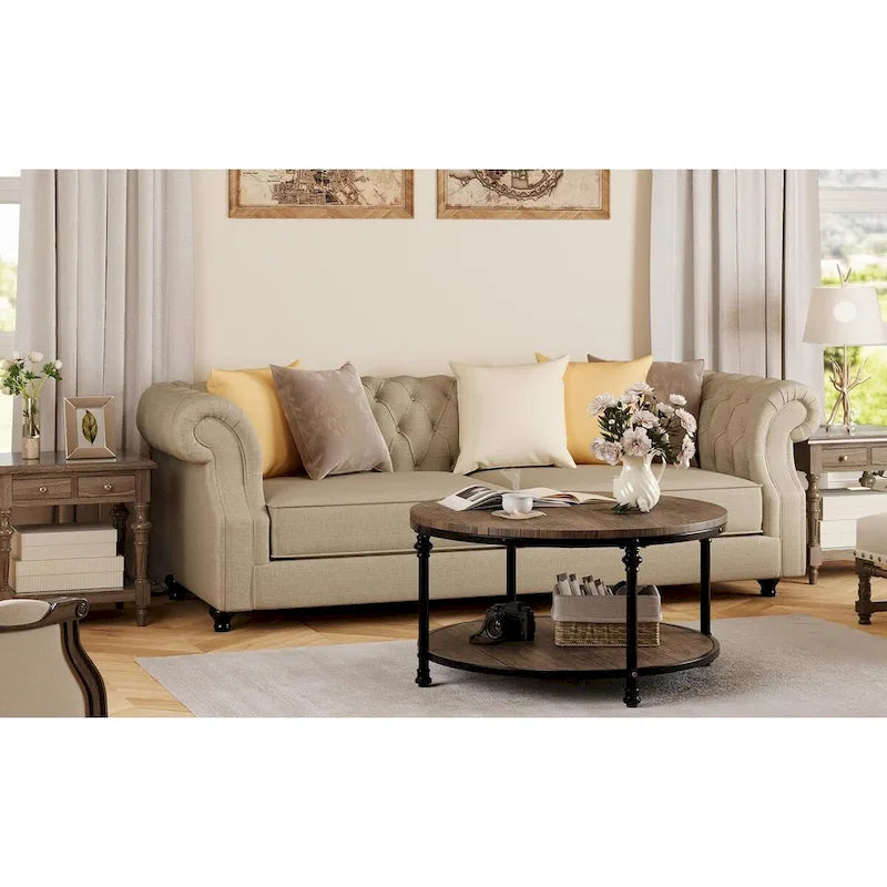 Round Coffee Table 30.31  Industrial Center Table
