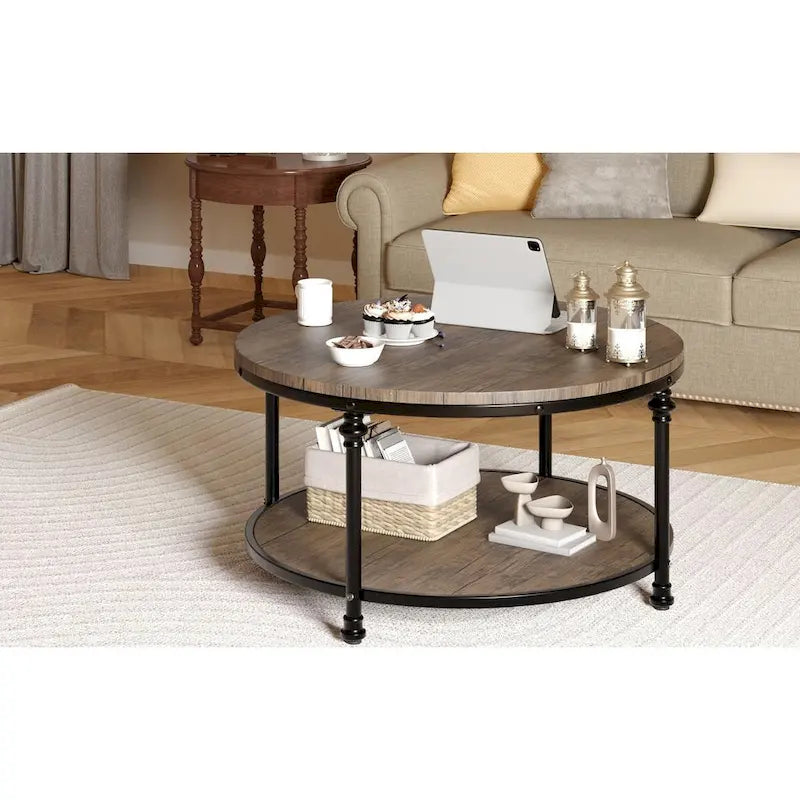 Round Coffee Table 30.31  Industrial Center Table