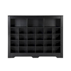 Sleek Design 24 Shoe Cubby Console, Modern Shoe Cabinet with Curved Base, Versatile Sideboard with High-quality for Hallway