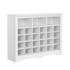 Sleek Design 24 Shoe Cubby Console, Modern Shoe Cabinet with Curved Base, Versatile Sideboard with High-quality for Hallway