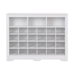 Sleek Design 24 Shoe Cubby Console, Modern Shoe Cabinet with Curved Base, Versatile Sideboard with High-quality for Hallway
