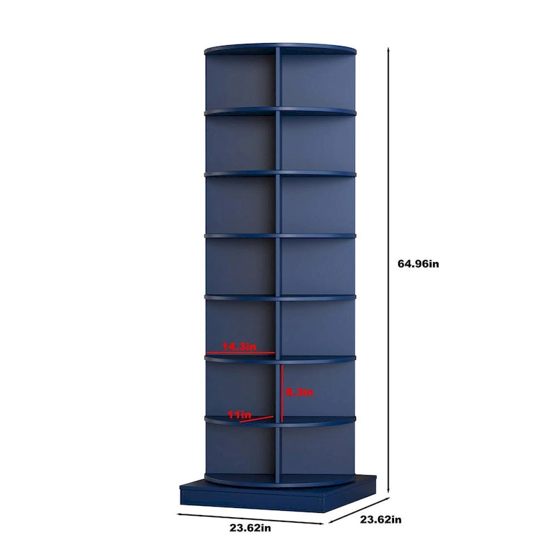 Blue 360 Rotating Shoe Cabinet 7 Layers for Living Room